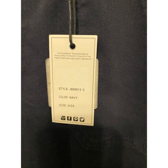 Judy Blue 9/29 high waist Navy NWT pants cuffed jogger denim style - Picture 7 of 13